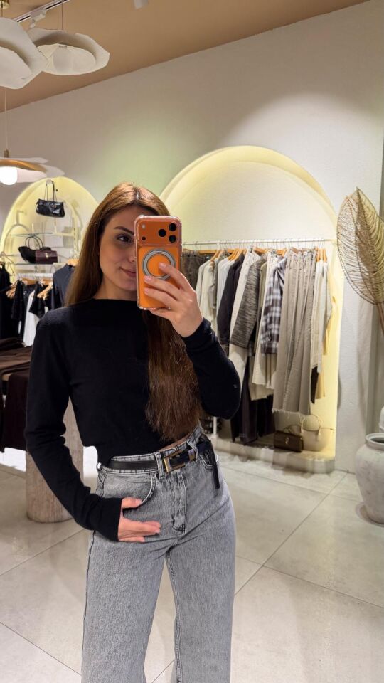 Bisiklet Yaka Kısa Triko Siyah