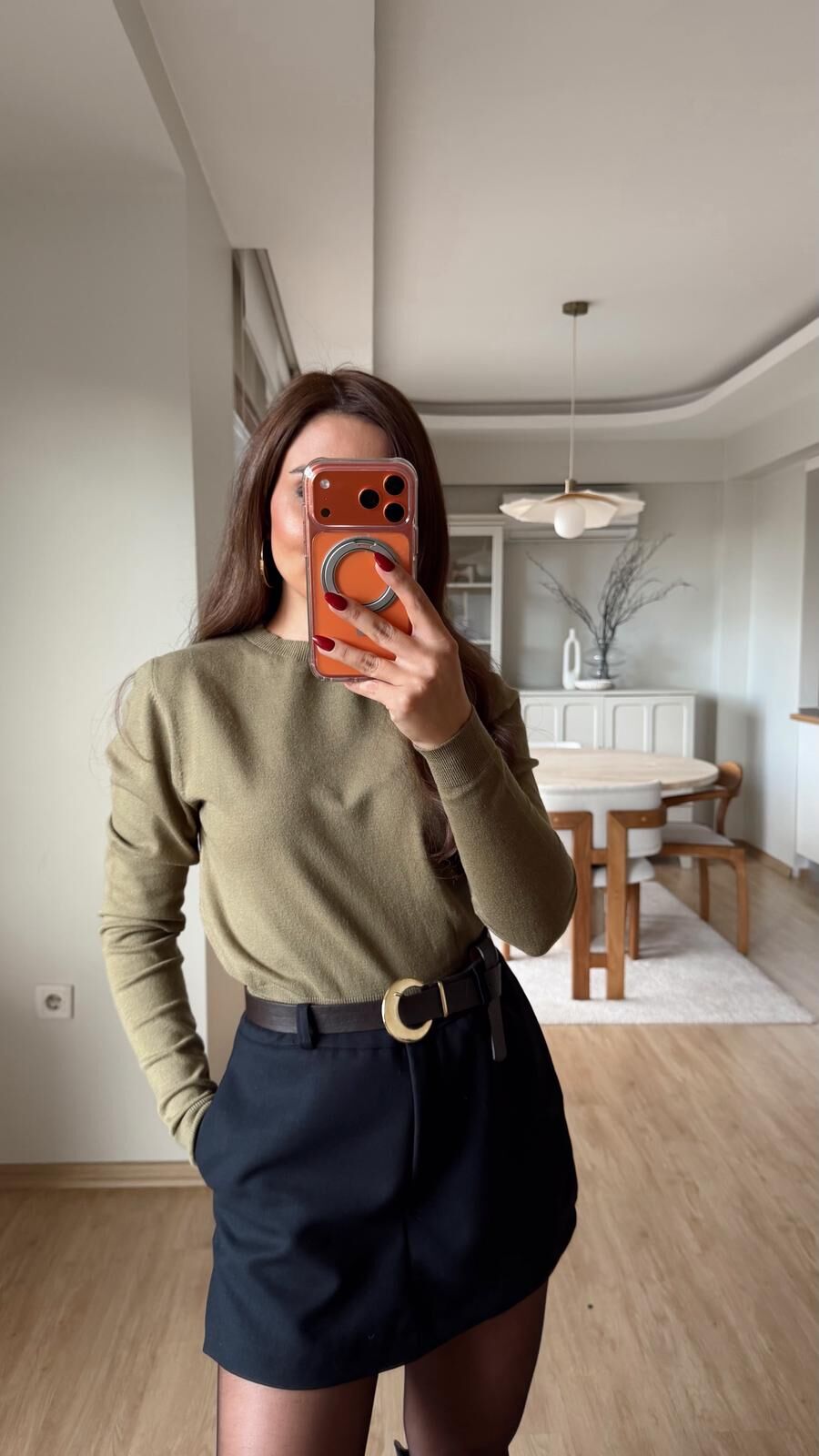 Bisiklet Yaka Kısa Triko Haki