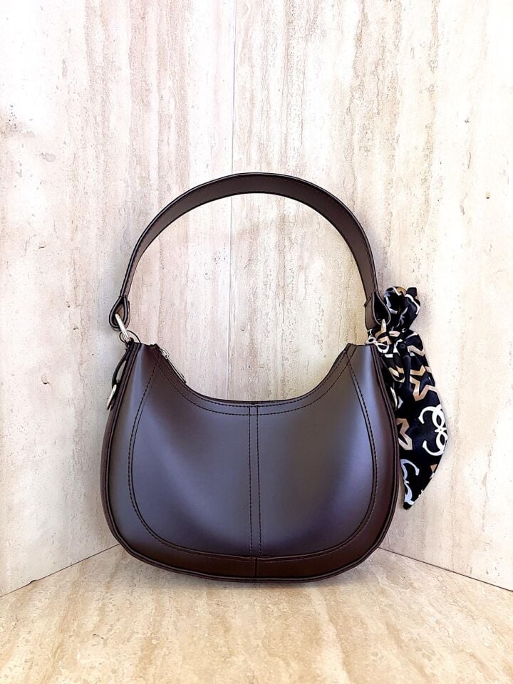 Fularlı Kahve Çanta