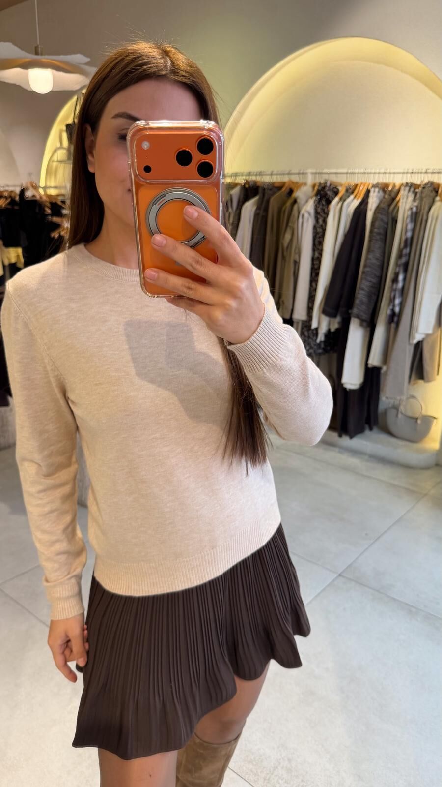 Bisiklet Yaka Triko S.Kahve