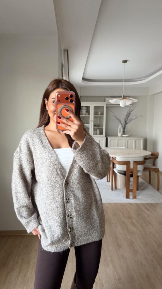 Oversize Kırçıllı Hırka