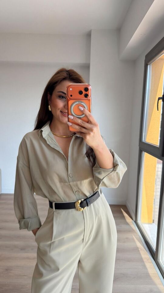 Transparan Çağla Gömlek