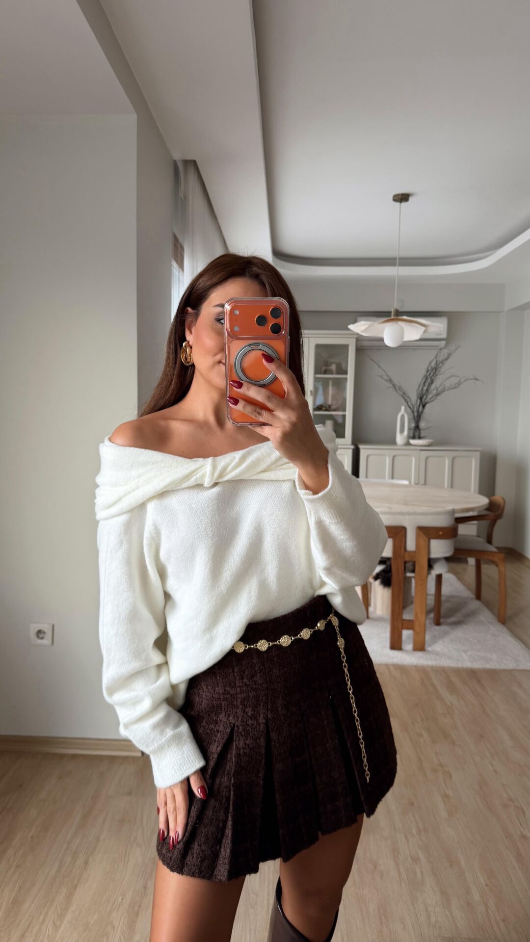 Düğüm Yaka Kazak Ekru