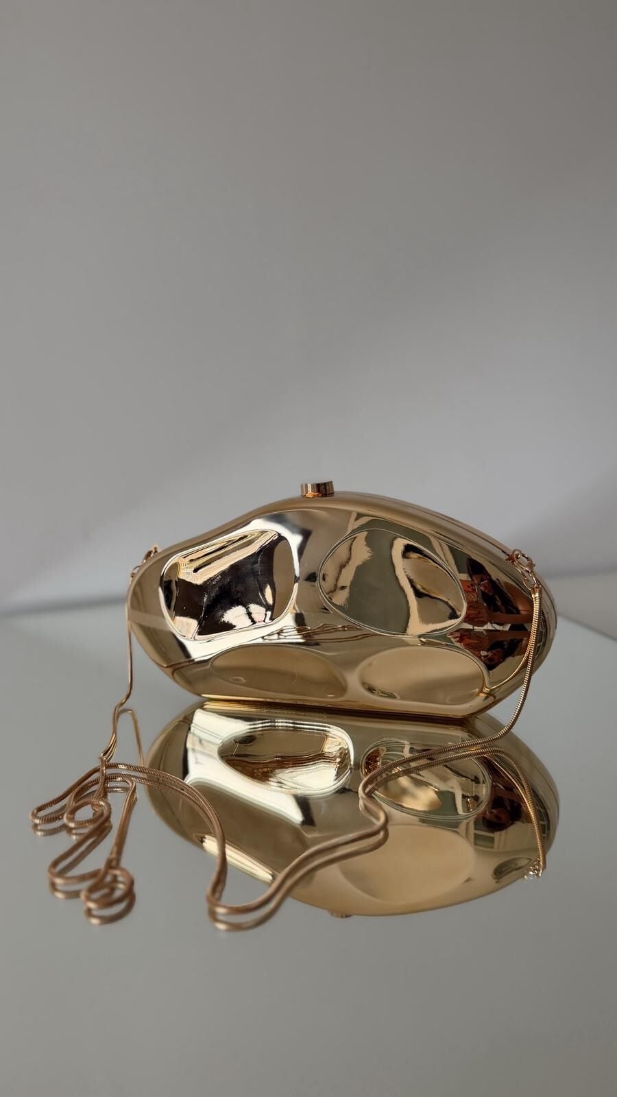 Wave Metal Clutch Gold