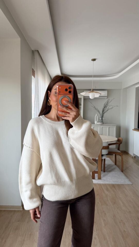 Geniş Lastikli Bej Kazak