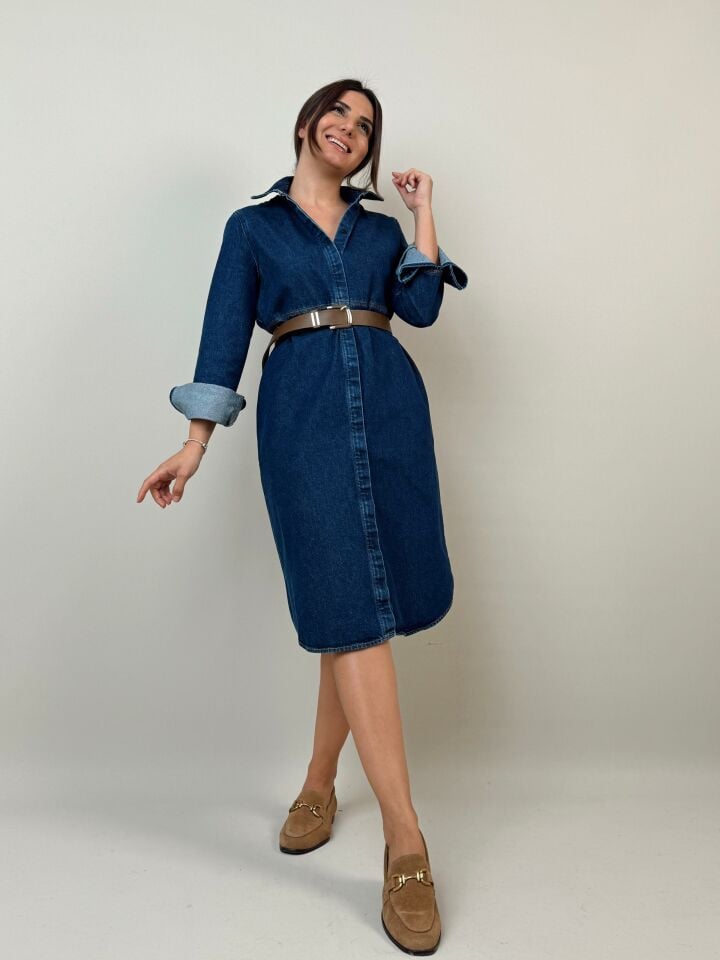 Basic Denim Elbise