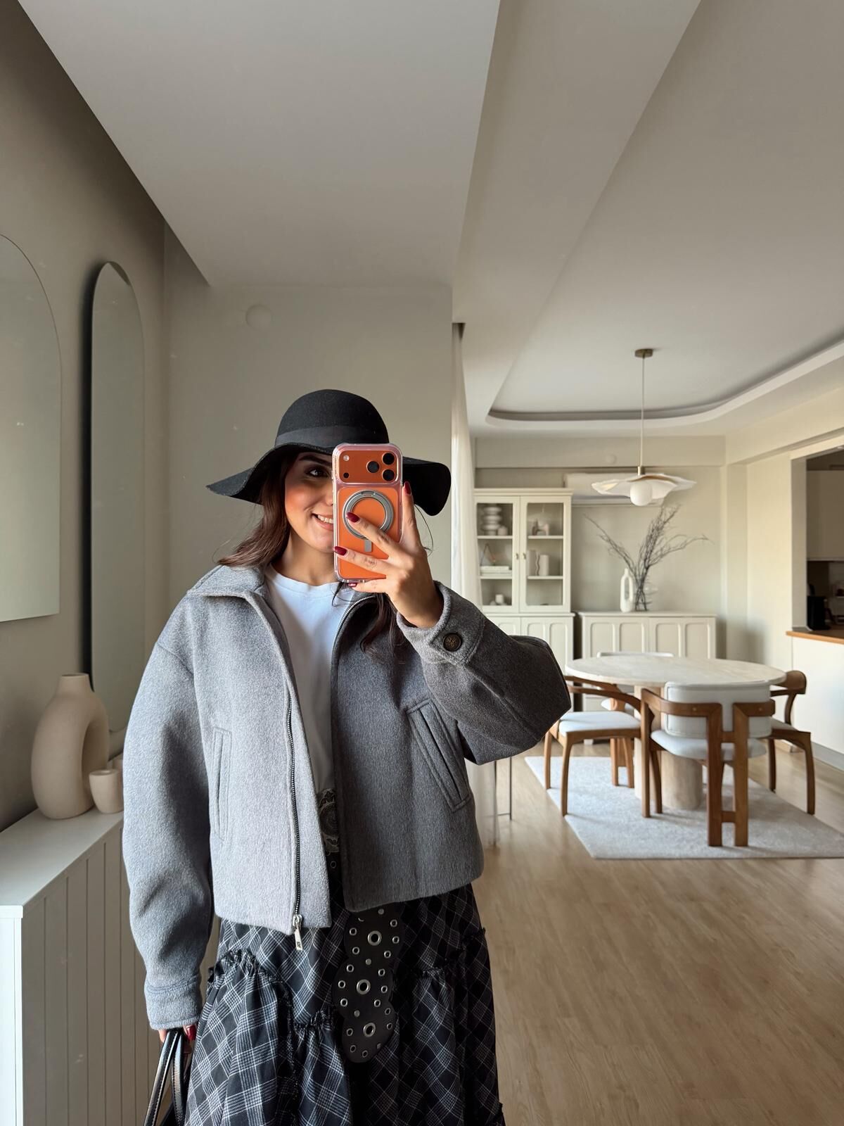 Fermuarlı Kaşe Ceket Antrasit