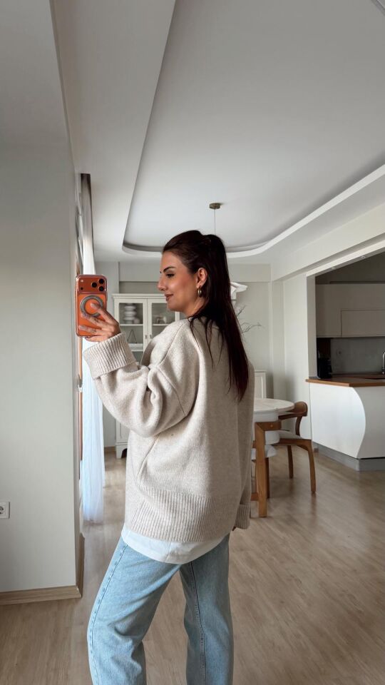 V Yaka Triko Kazak Taş