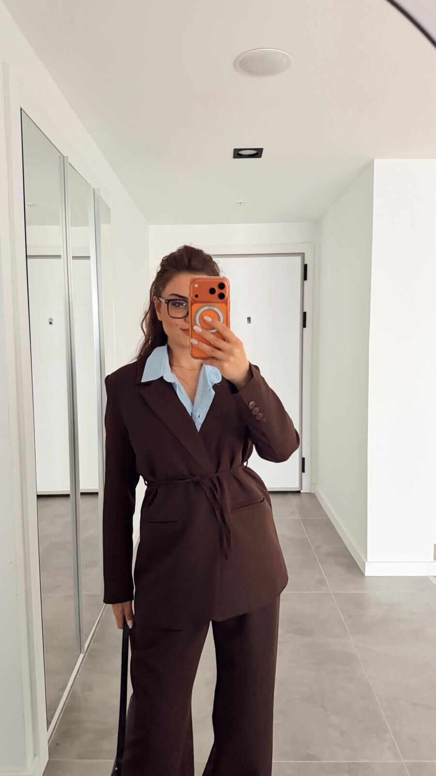 İp Bağlamalı Kahve Blazer