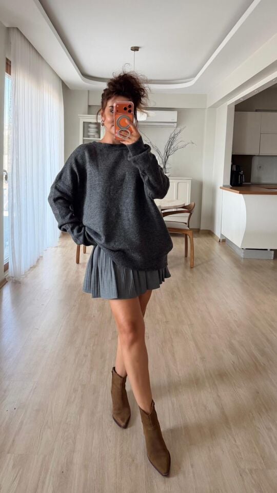 Salaş Triko Kazak Antrasit