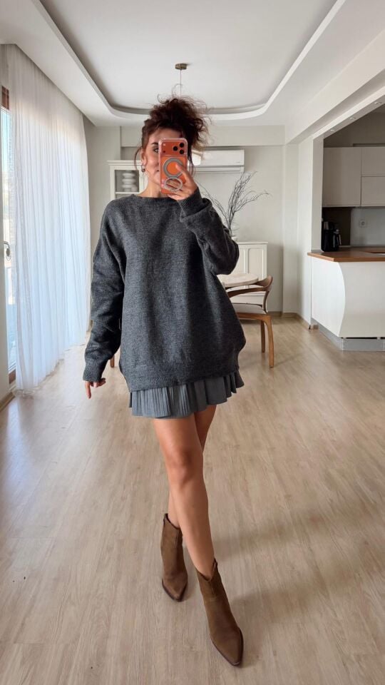 Salaş Triko Kazak Antrasit