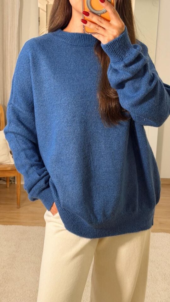 Salaş Triko Kazak Saks