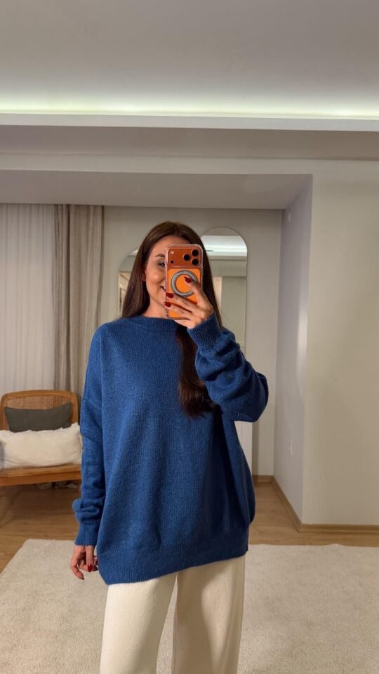 Salaş Triko Kazak Saks