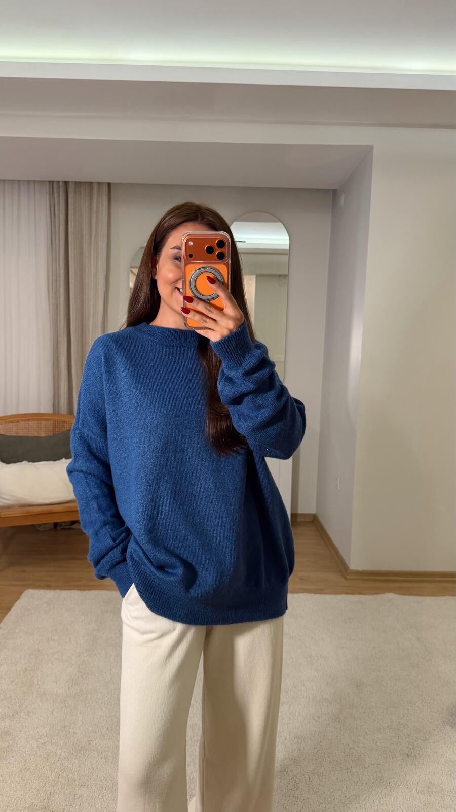 Salaş Triko Kazak Saks