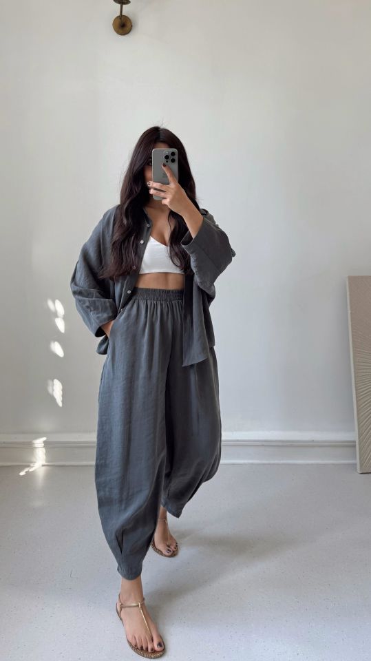 Antrasit Tencel Takım