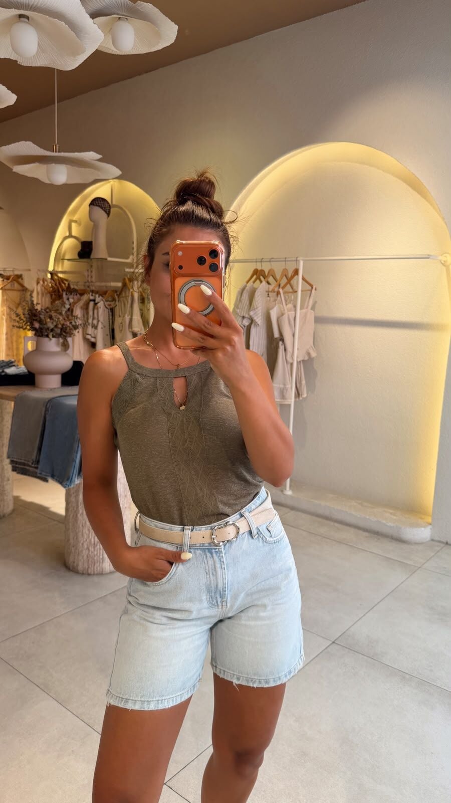 Yeşil Detaylı Bluz