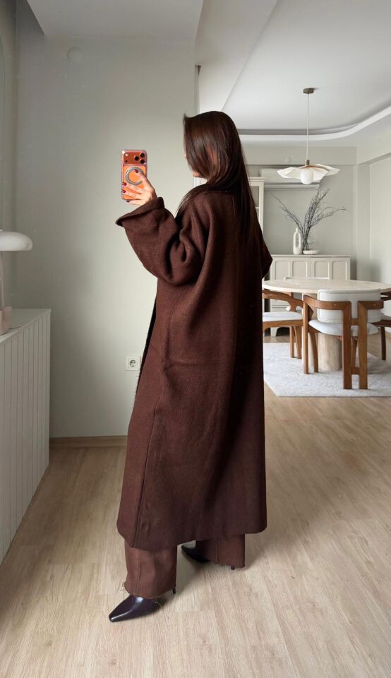 Salaş Triko Hırka Kahve