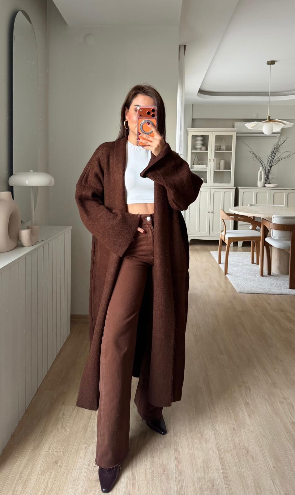 Salaş Triko Hırka Kahve