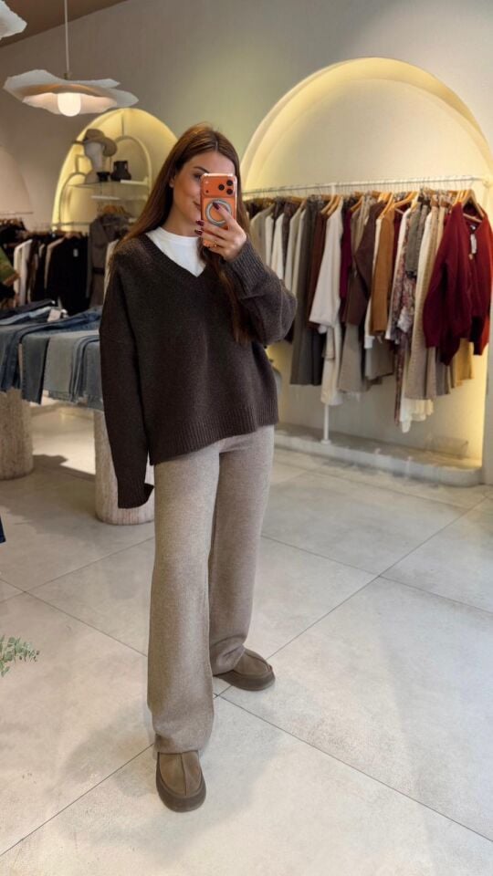 Çelik Triko Pantolon Vizon