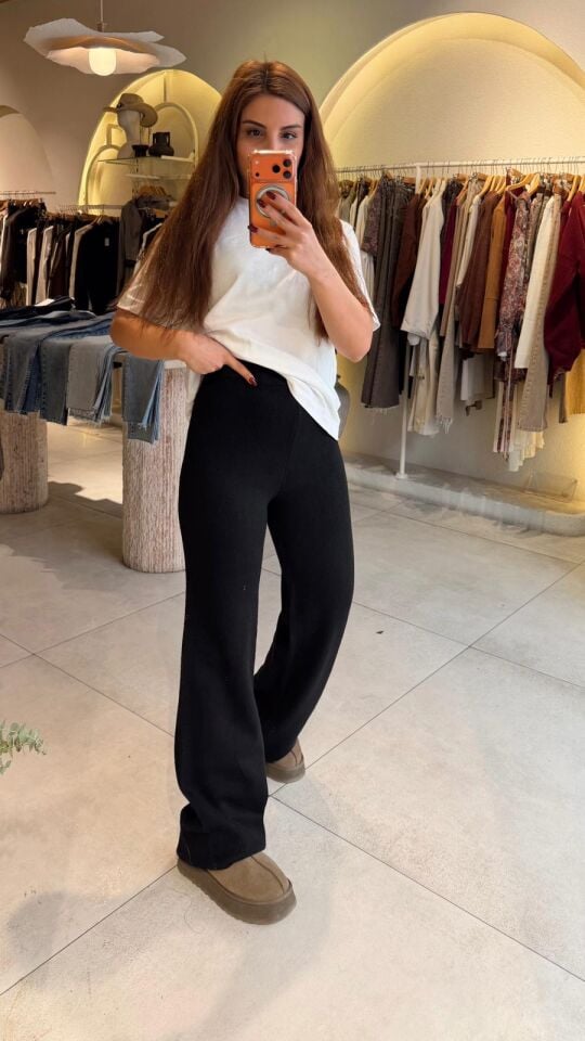 Çelik Triko Pantolon Siyah