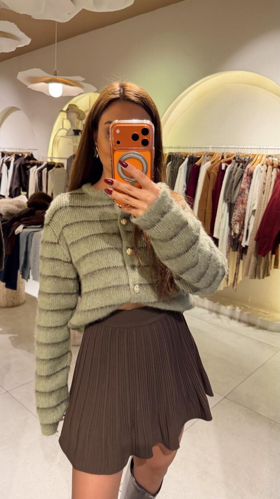 Gold Düğme Hırka Çağla