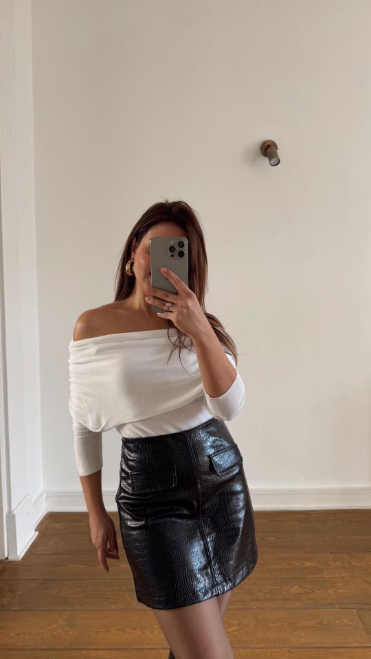 Crocodil Deri Etek Siyah