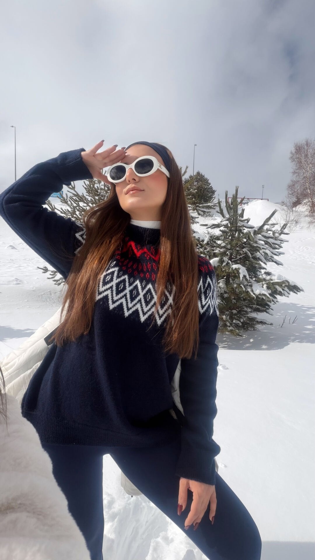 Desenli Lacivert Kazak