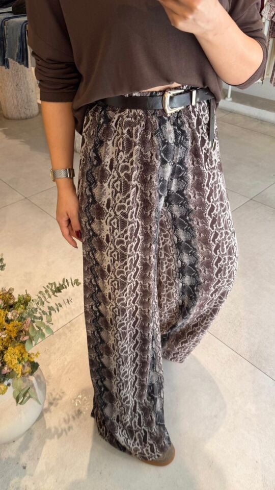 Şifon Leopar Pantolon