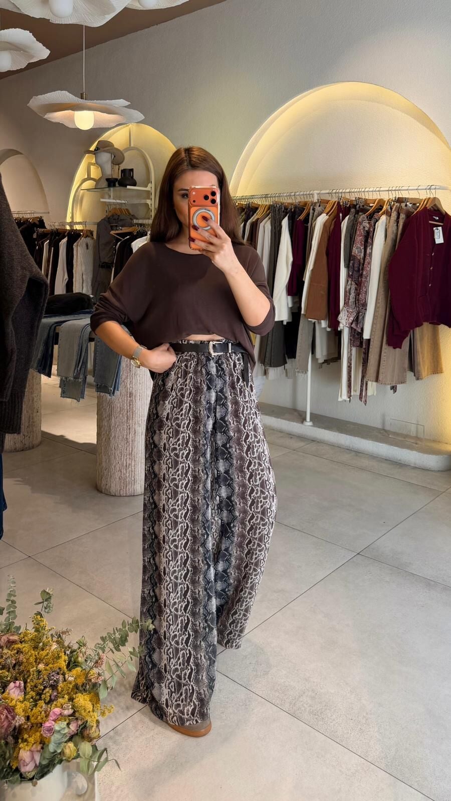 Şifon Leopar Pantolon