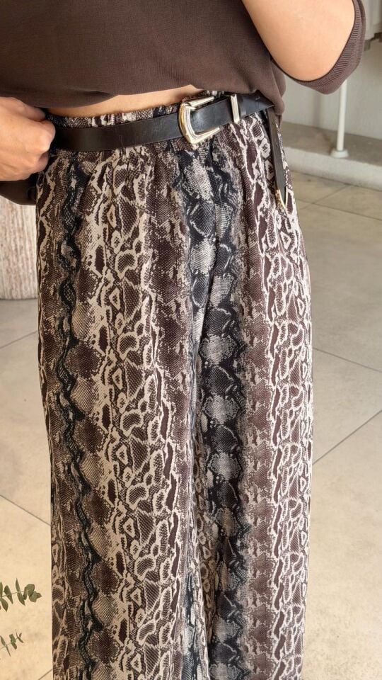 Şifon Leopar Pantolon