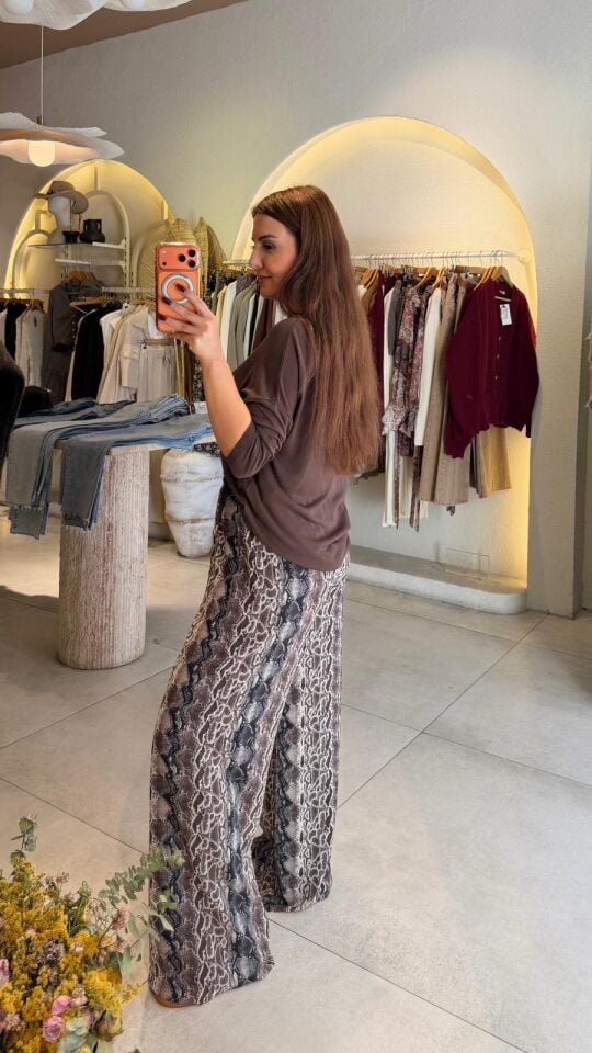 Şifon Leopar Pantolon