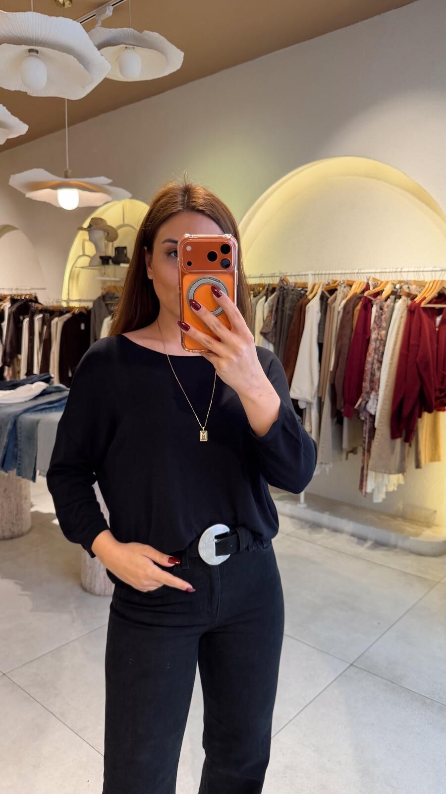 Bisiklet Yaka İnce Bluz Siyah