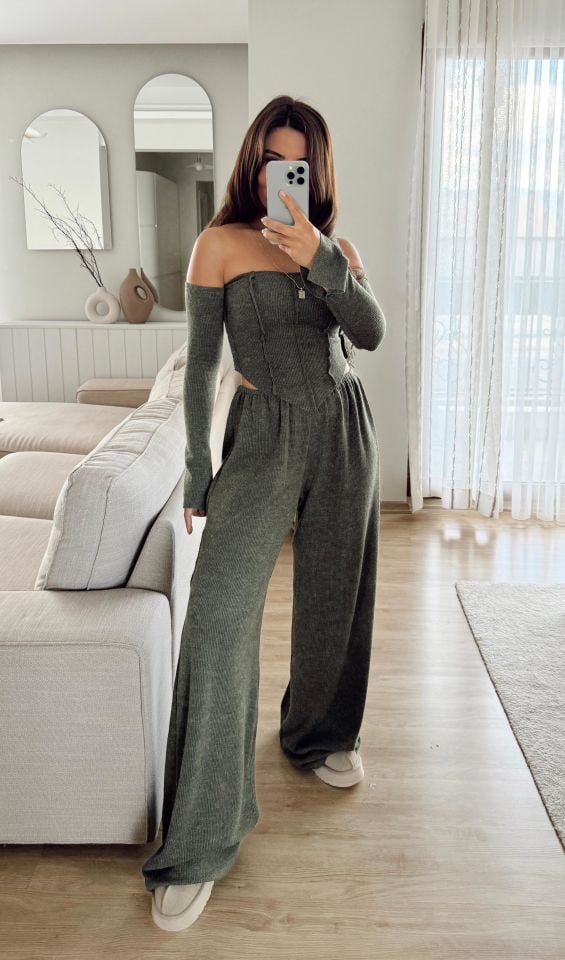 Kırçıllı Triko Takım Haki