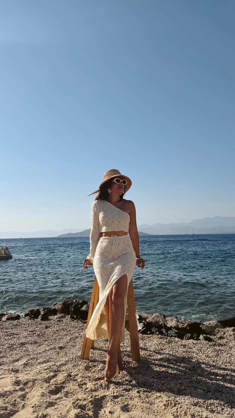 Tek Omuz Vanilya Plaj Takım