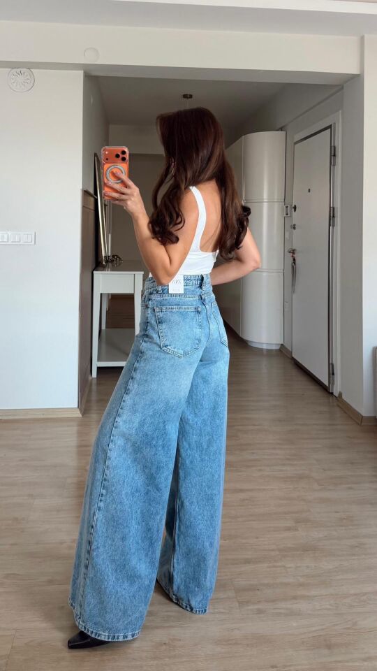 Taşlamalı Extra Wide Leg