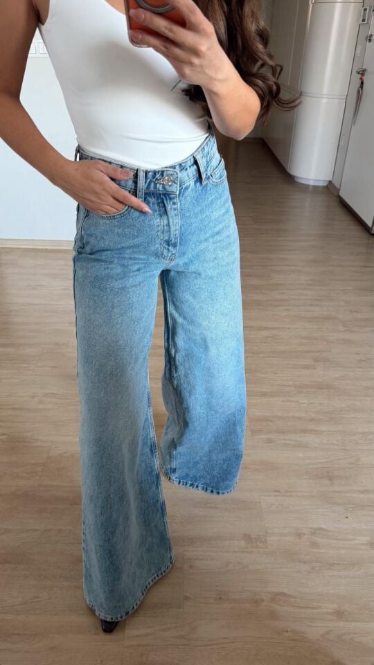 Taşlamalı Extra Wide Leg