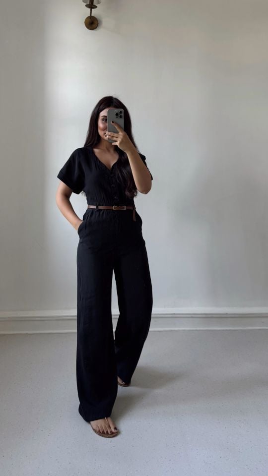 Kemerli Tencel Tulum Siyah