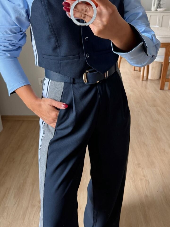 Fiena Gri Garnili Laci Pantolon