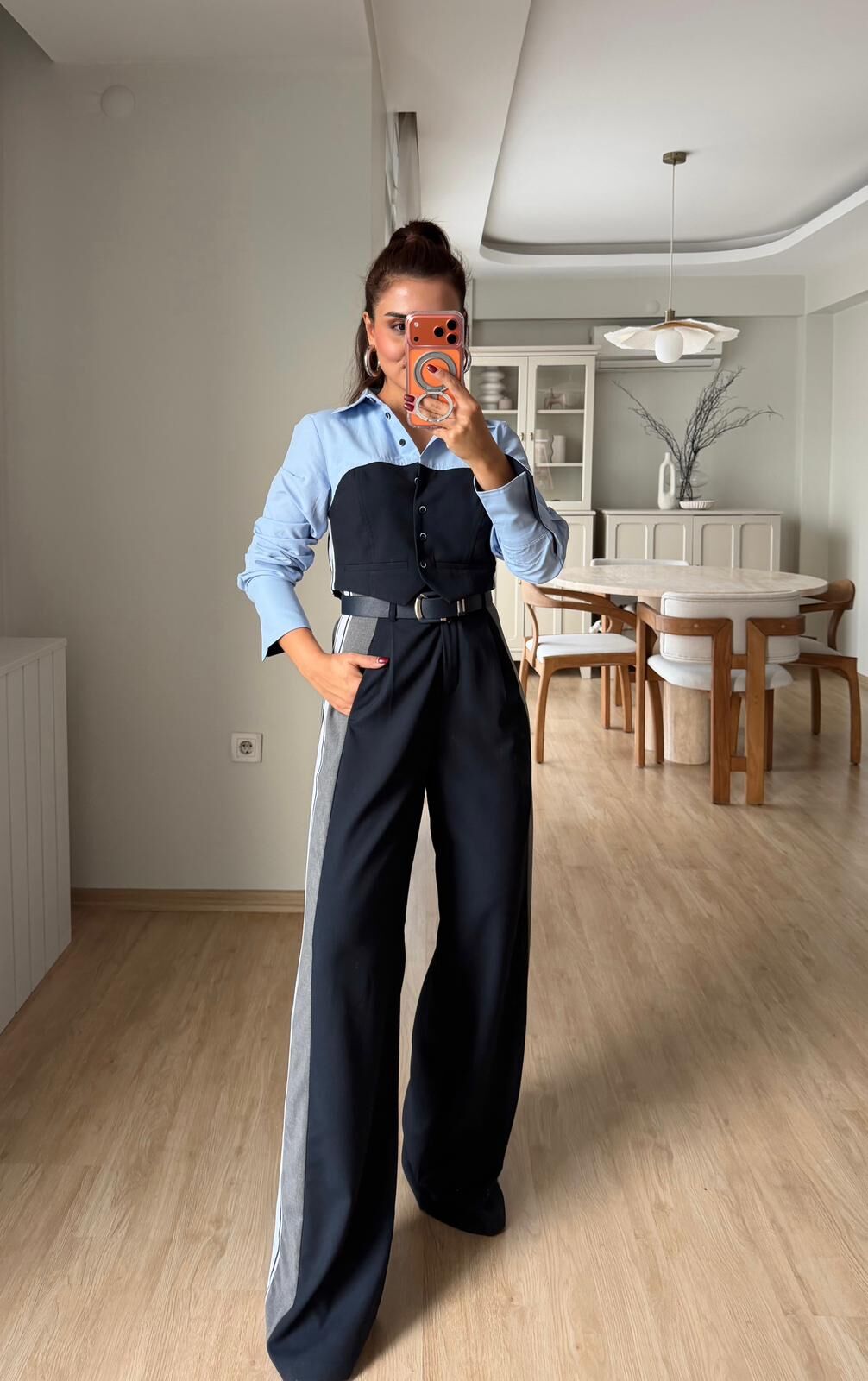 Fiena Gri Garnili Laci Pantolon