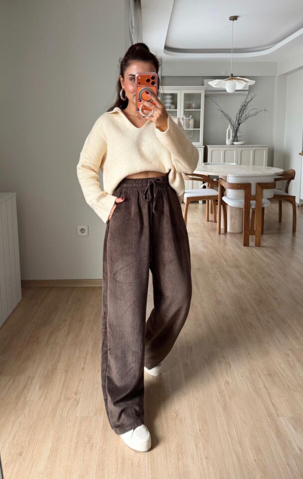 Polo Yaka Kazak Krem