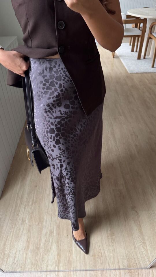 Crocodile Saten Etek Kahve