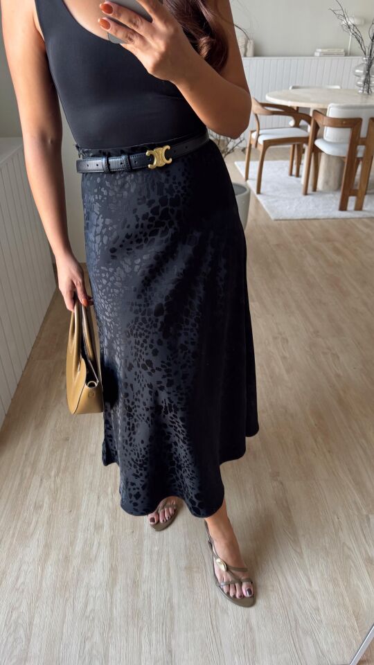 Crocodile Saten Etek Siyah