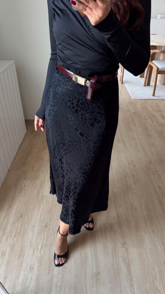 Crocodile Saten Etek Siyah