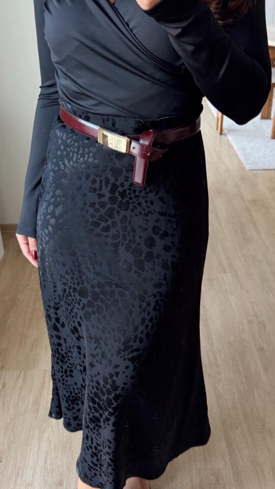 Crocodile Saten Etek Siyah