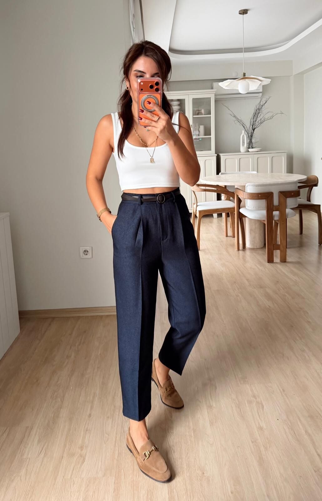 Kırçıllı Kemerli Pantolon Laci