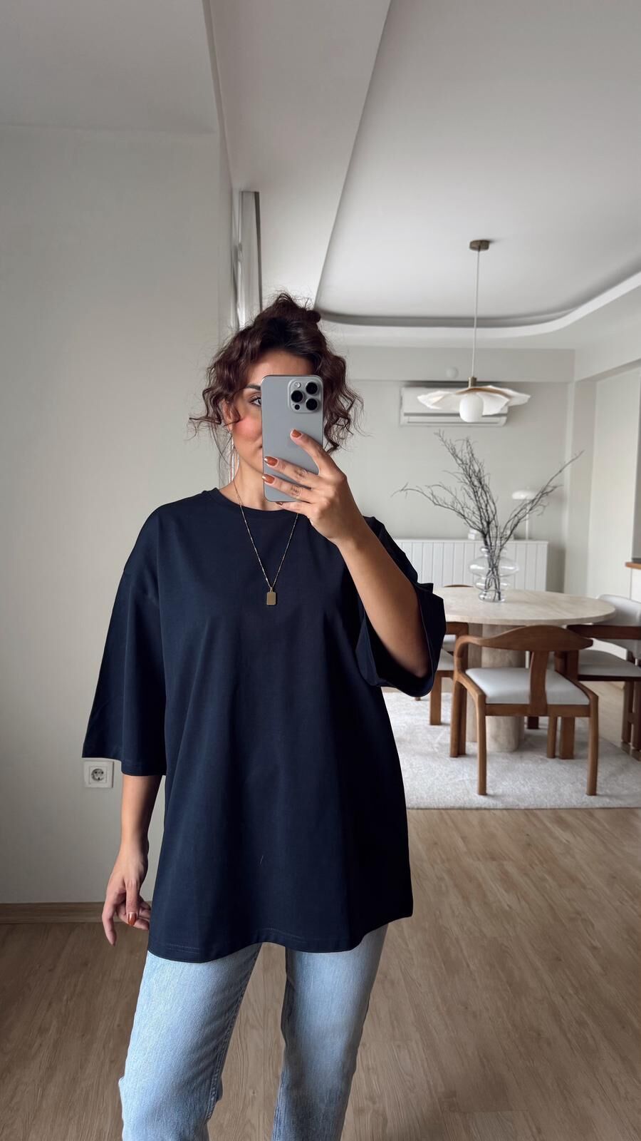 Oversize Tişört- Lacivert