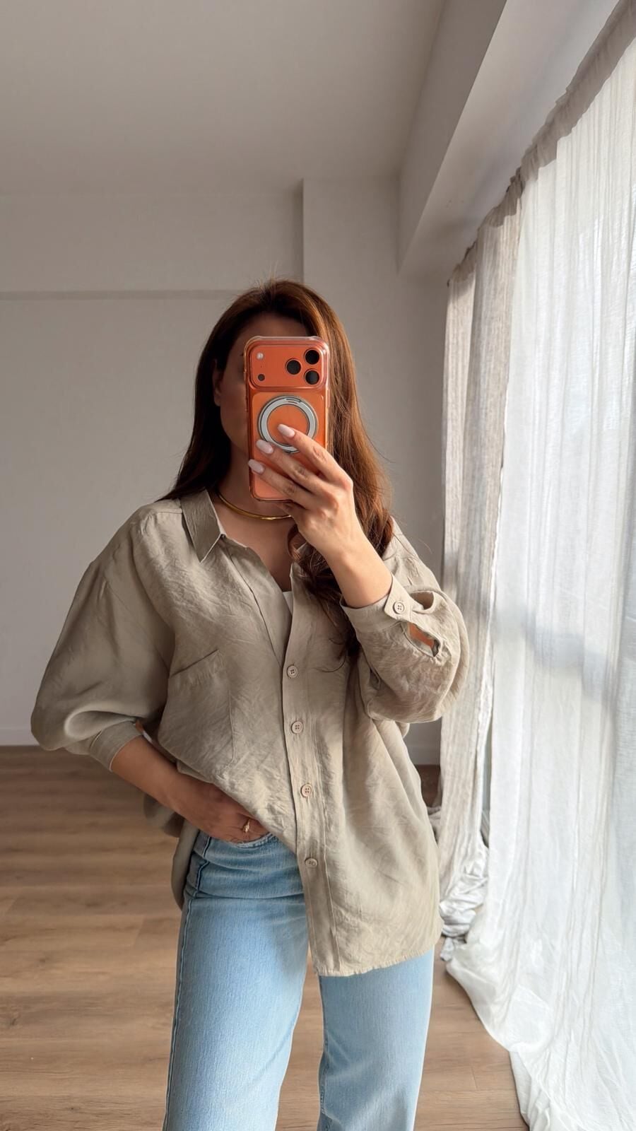 Vintage Oversize Gömlek Olive