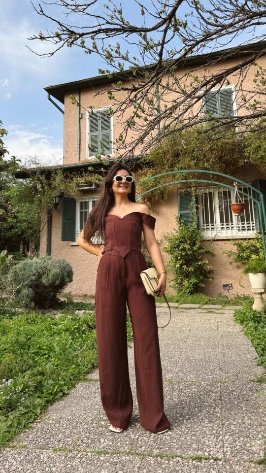 Kahve Yüksek Bel Palazzo