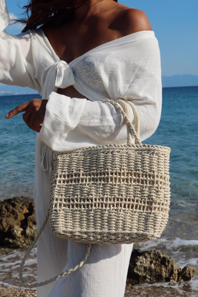 Coco Hasır Çanta Açık