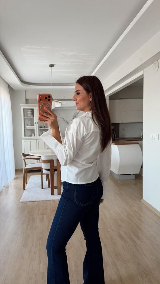 Anvelop Ekru Poplin Gömlek